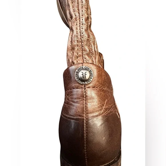 Frye Melissa Scrunch Brown Leather Riding Boots Women’s size 5.5 - Picture 6 of 10